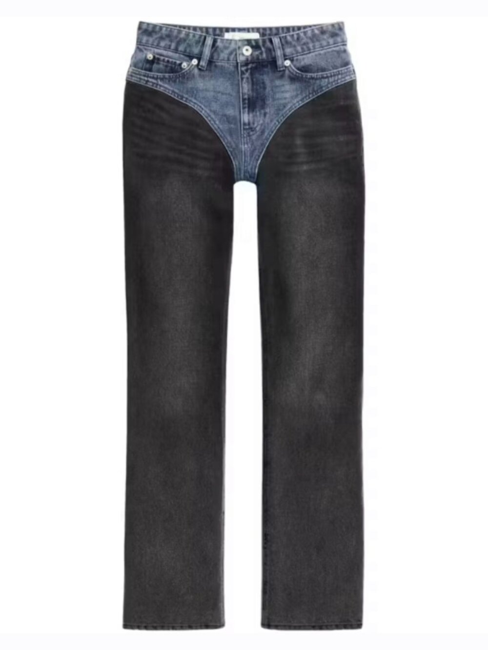 H&M x Glenn Martens Two-Tone Straight-Leg Jeans